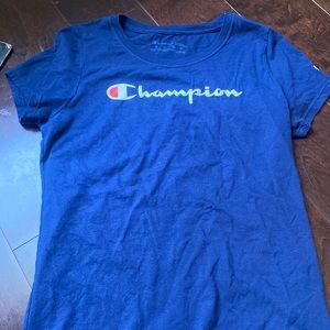 navy blue champion tee